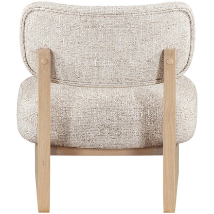 Vetra Beige Linen Textured Fabric Upholstered Accent Chair
