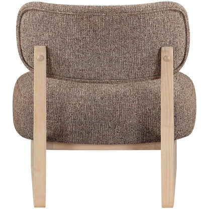 Vetra Brown Linen Textured Fabric Upholstered Accent Chair