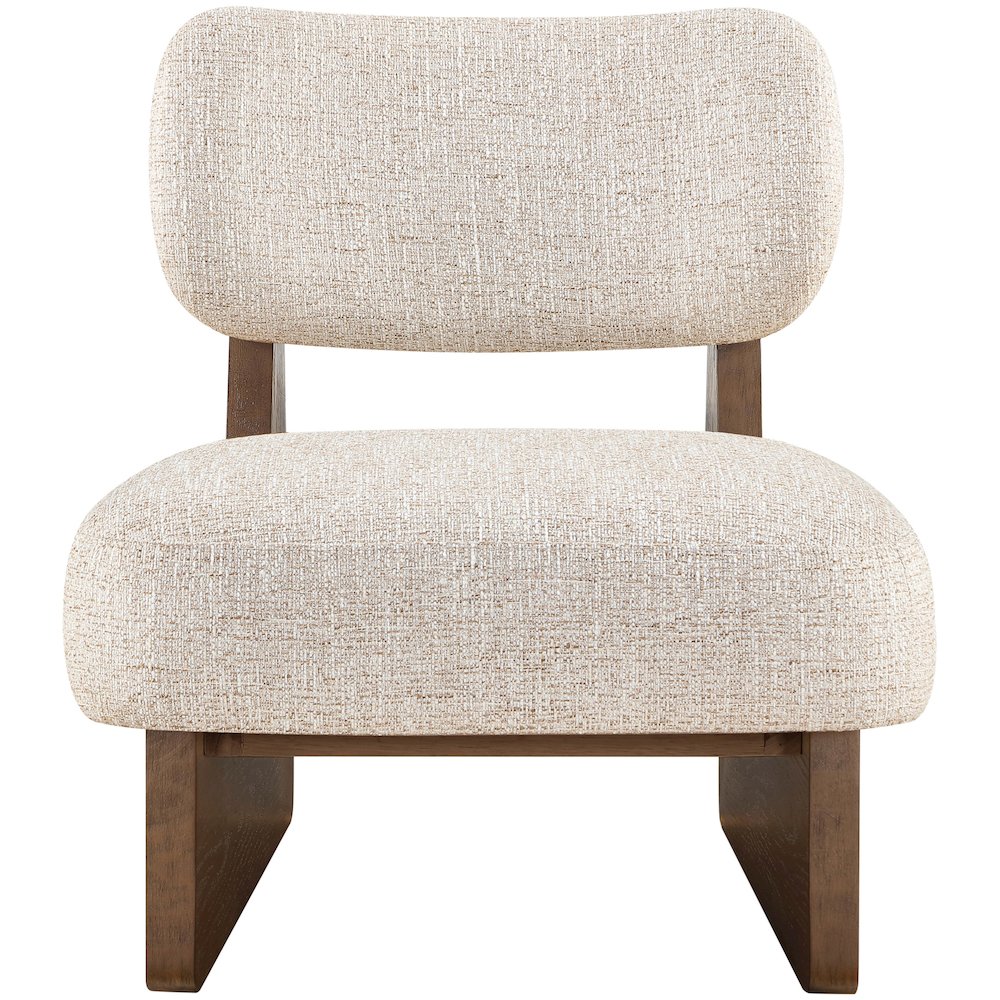 Vetra Beige Linen Textured Fabric Upholstered Accent Chair