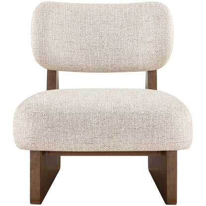 Vetra Beige Linen Textured Fabric Upholstered Accent Chair