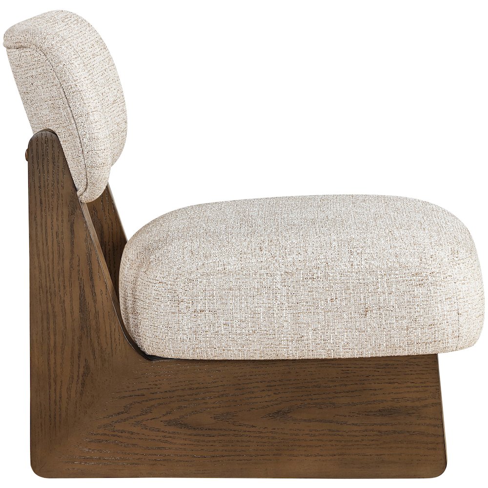 Vetra Beige Linen Textured Fabric Upholstered Accent Chair