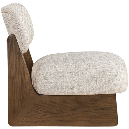 Vetra Beige Linen Textured Fabric Upholstered Accent Chair