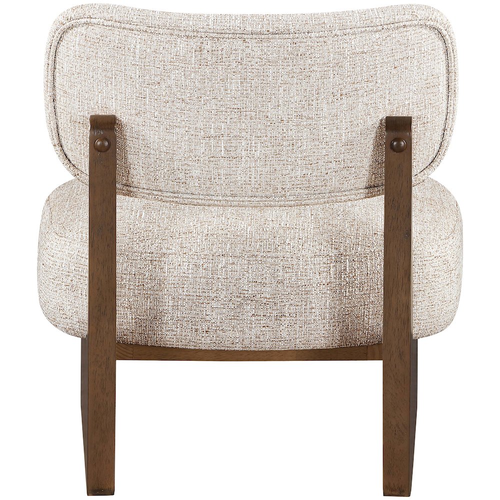 Vetra Beige Linen Textured Fabric Upholstered Accent Chair