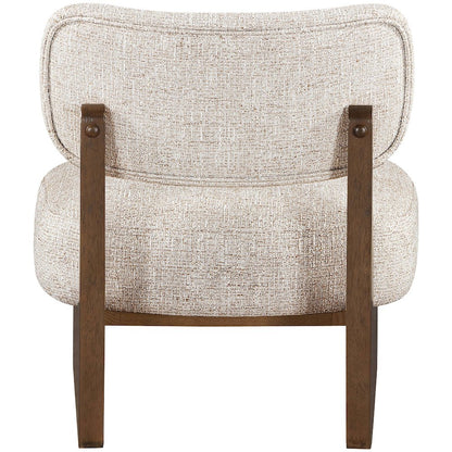 Vetra Beige Linen Textured Fabric Upholstered Accent Chair