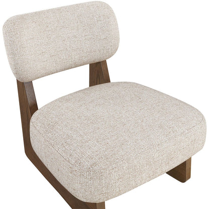 Vetra Beige Linen Textured Fabric Upholstered Accent Chair