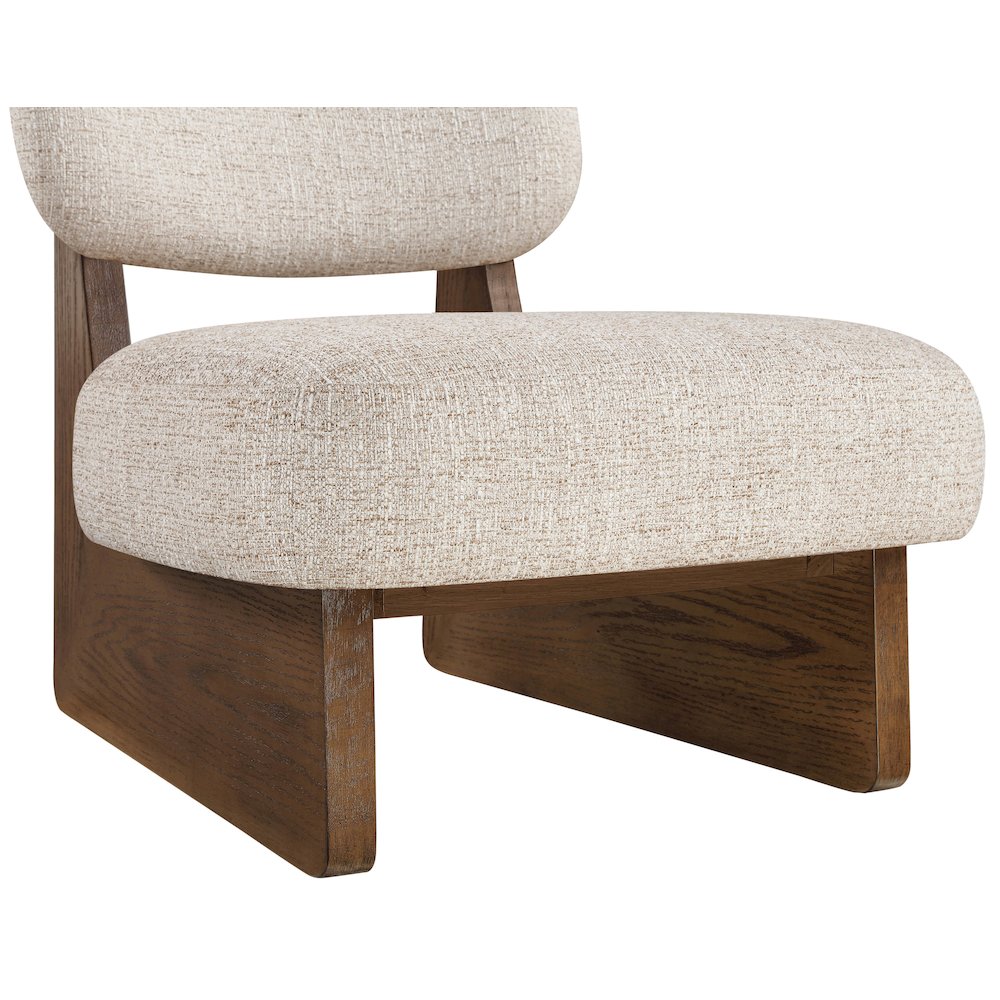 Vetra Beige Linen Textured Fabric Upholstered Accent Chair