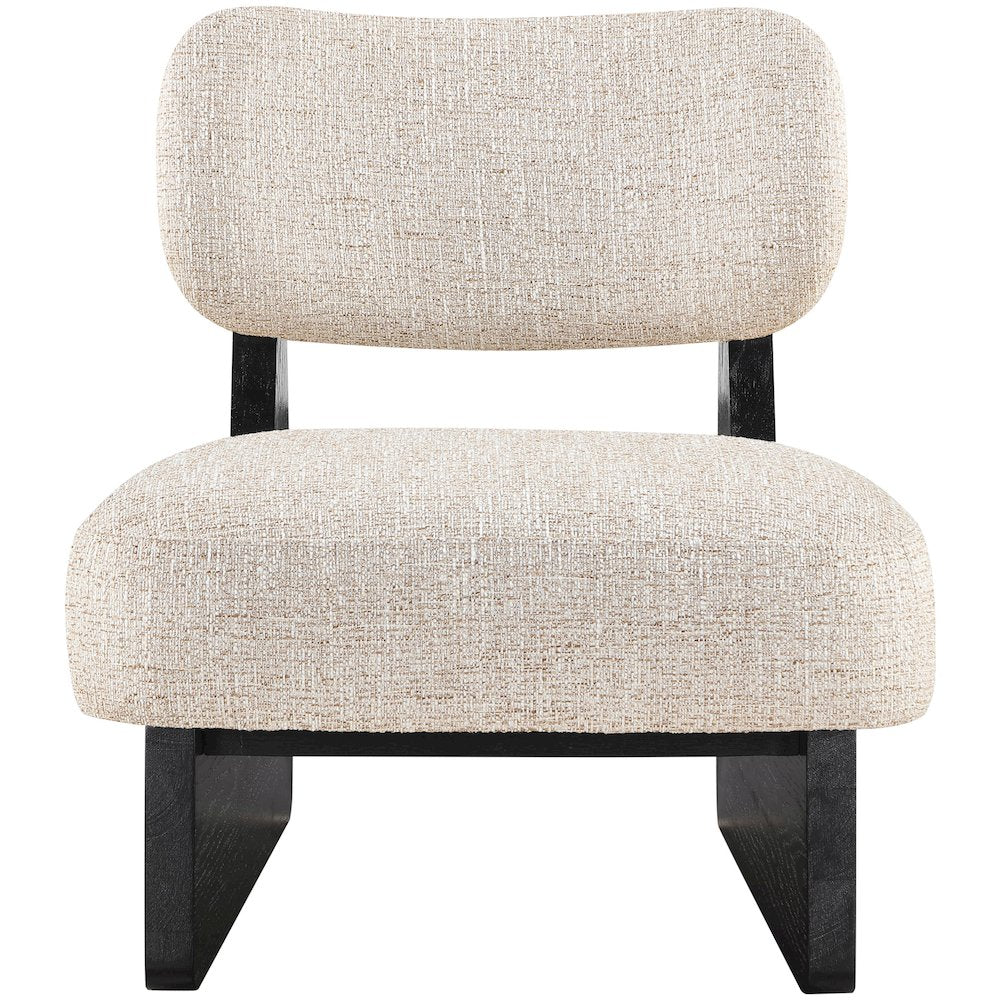 Vetra Beige Linen Textured Fabric Upholstered Accent Chair