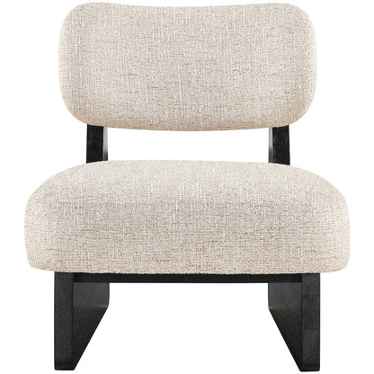 Vetra Beige Linen Textured Fabric Upholstered Accent Chair