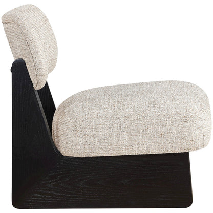 Vetra Beige Linen Textured Fabric Upholstered Accent Chair