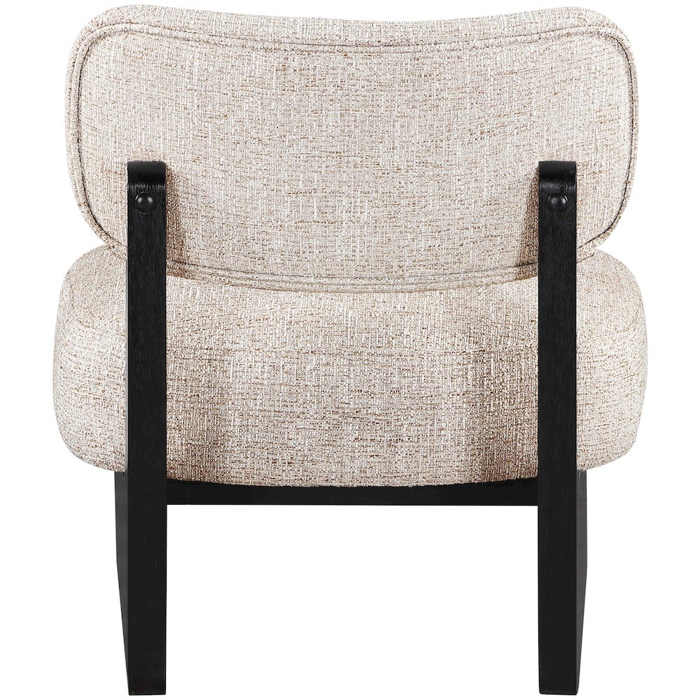 Vetra Beige Linen Textured Fabric Upholstered Accent Chair