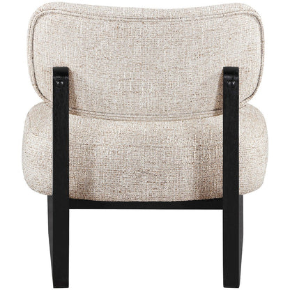 Vetra Beige Linen Textured Fabric Upholstered Accent Chair