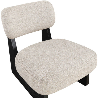 Vetra Beige Linen Textured Fabric Upholstered Accent Chair