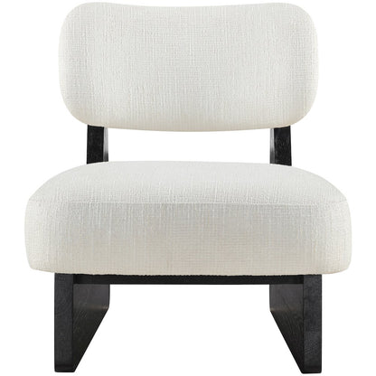 Vetra Cream Linen Textured Fabric Upholstered Accent Chair