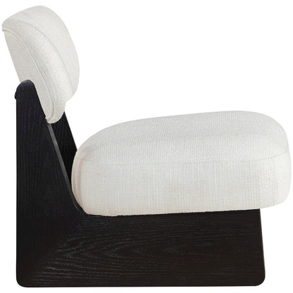 Vetra Cream Linen Textured Fabric Upholstered Accent Chair