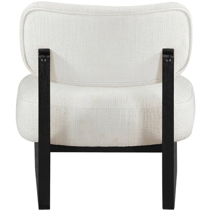 Vetra Cream Linen Textured Fabric Upholstered Accent Chair