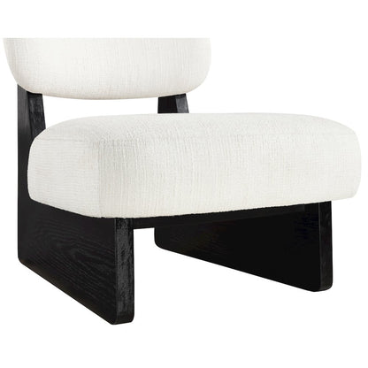 Vetra Cream Linen Textured Fabric Upholstered Accent Chair