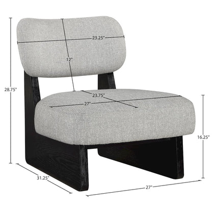 Vetra Grey Linen Textured Fabric Upholstered Accent Chair