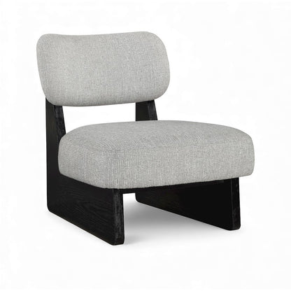 Vetra Grey Linen Textured Fabric Upholstered Accent Chair