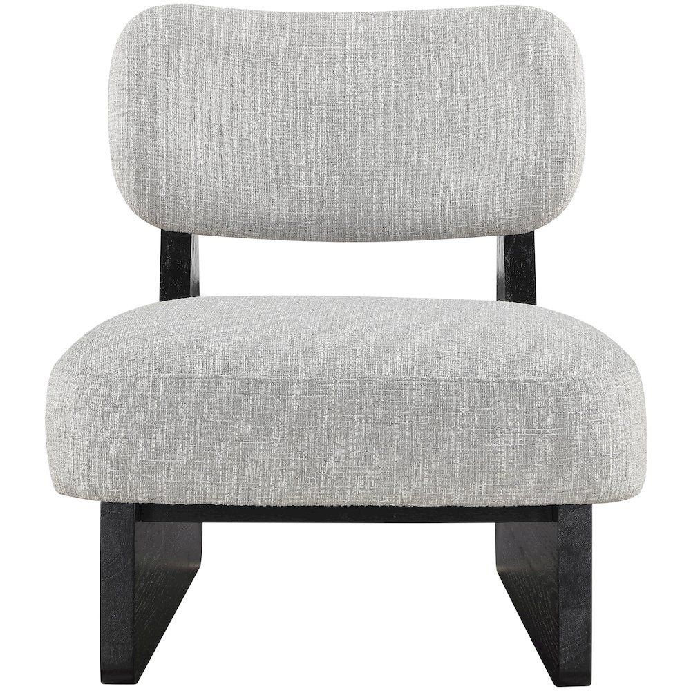 Vetra Grey Linen Textured Fabric Upholstered Accent Chair