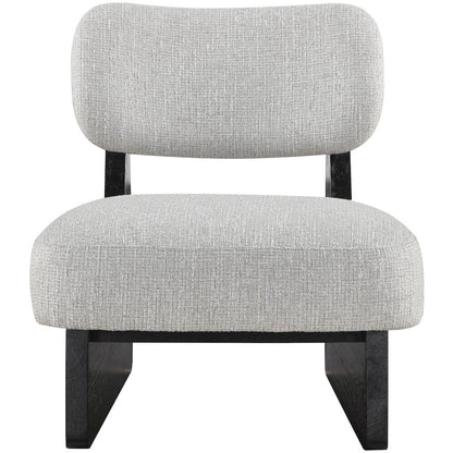 Vetra Grey Linen Textured Fabric Upholstered Accent Chair