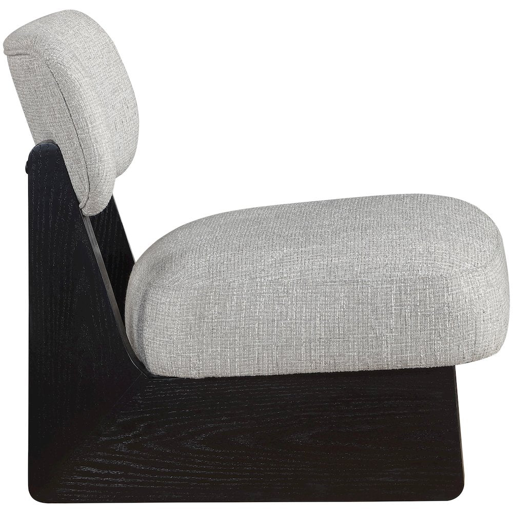 Vetra Grey Linen Textured Fabric Upholstered Accent Chair
