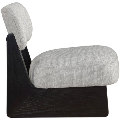 Vetra Grey Linen Textured Fabric Upholstered Accent Chair