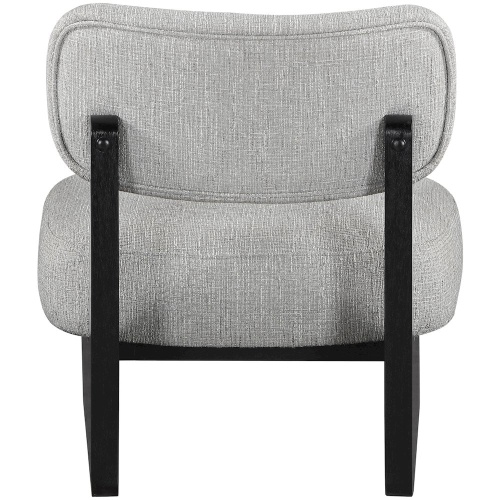 Vetra Grey Linen Textured Fabric Upholstered Accent Chair