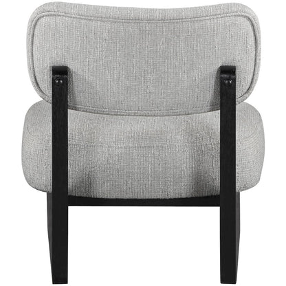 Vetra Grey Linen Textured Fabric Upholstered Accent Chair