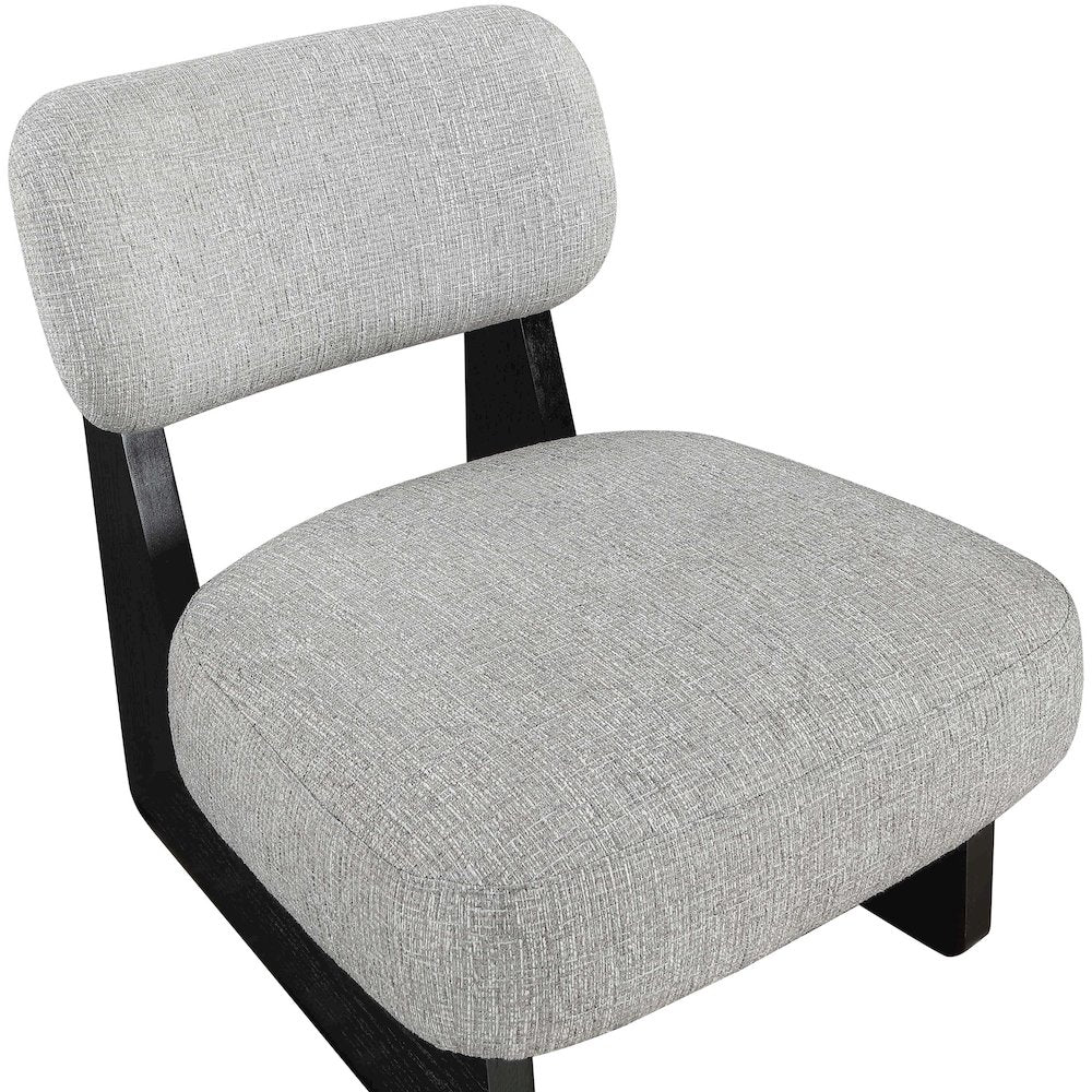 Vetra Grey Linen Textured Fabric Upholstered Accent Chair