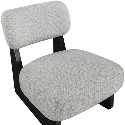 Vetra Grey Linen Textured Fabric Upholstered Accent Chair