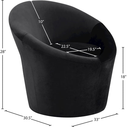 Tristan Black Velvet Accent Chair