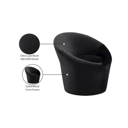 Tristan Black Velvet Accent Chair