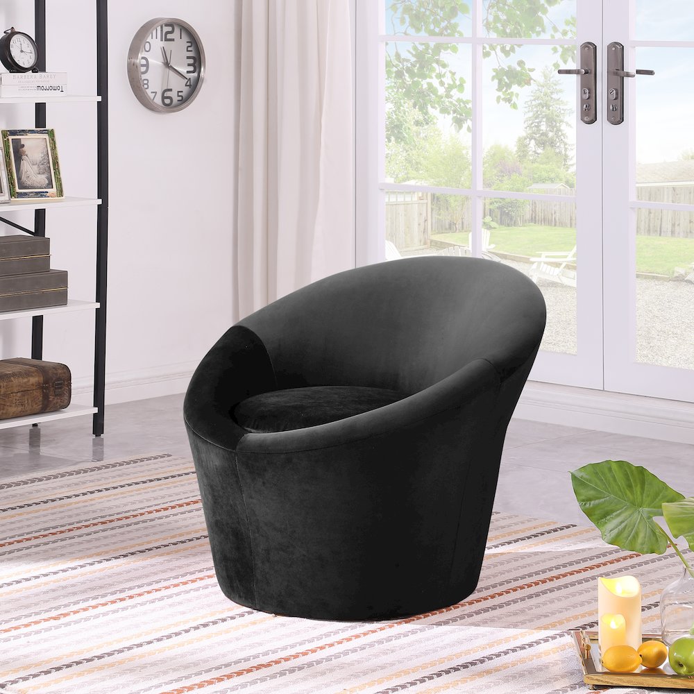 Tristan Black Velvet Accent Chair