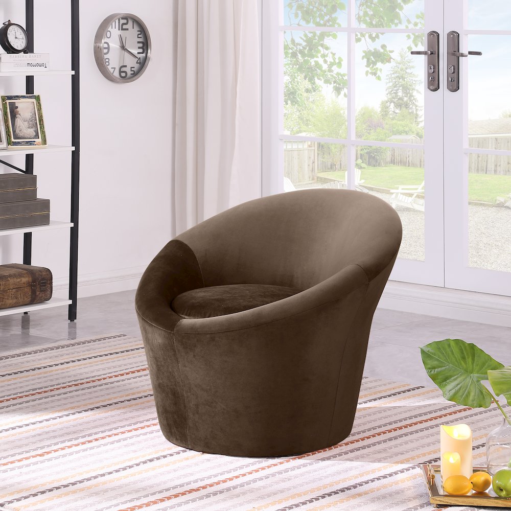 Tristan Brown Velvet Accent Chair