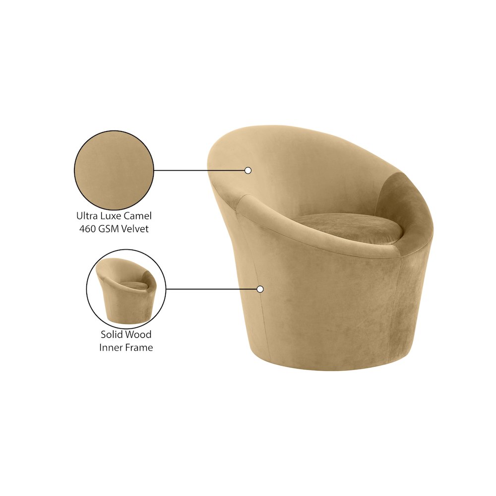 Tristan Camel Velvet Accent Chair