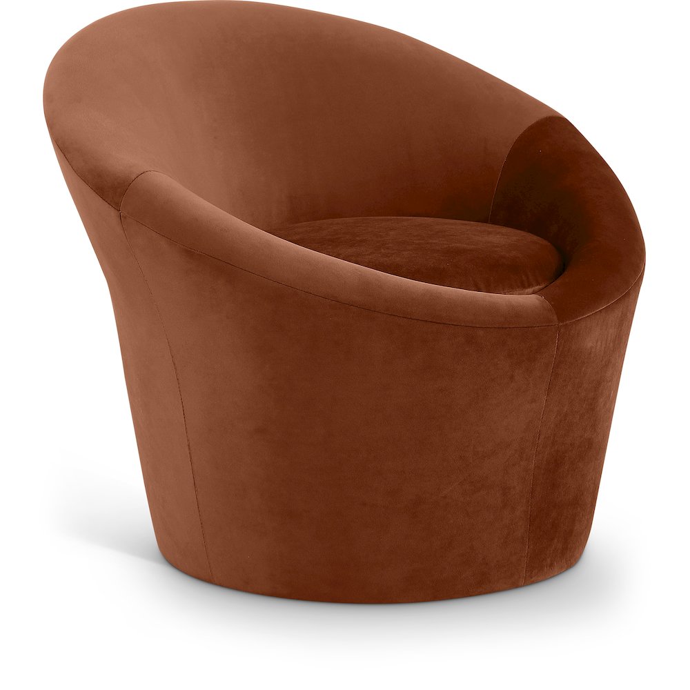 Tristan Cognac Velvet Accent Chair