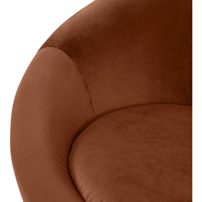 Tristan Cognac Velvet Accent Chair