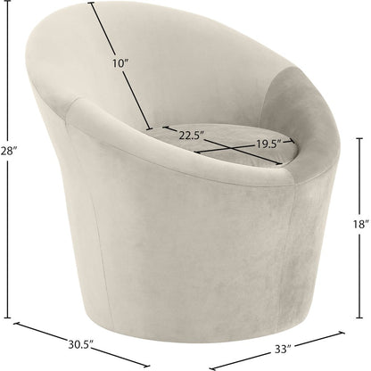 Tristan Cream Velvet Accent Chair
