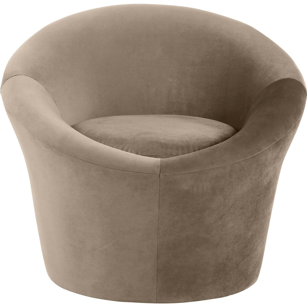 Tristan Taupe Velvet Accent Chair