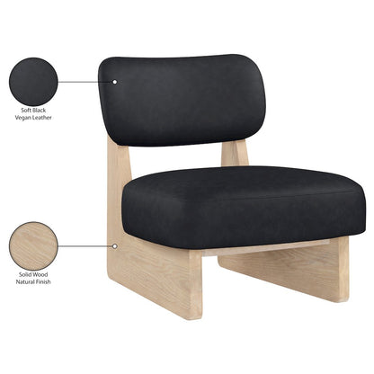 Vetra Black Vegan Leather Upholstered Accent Chair