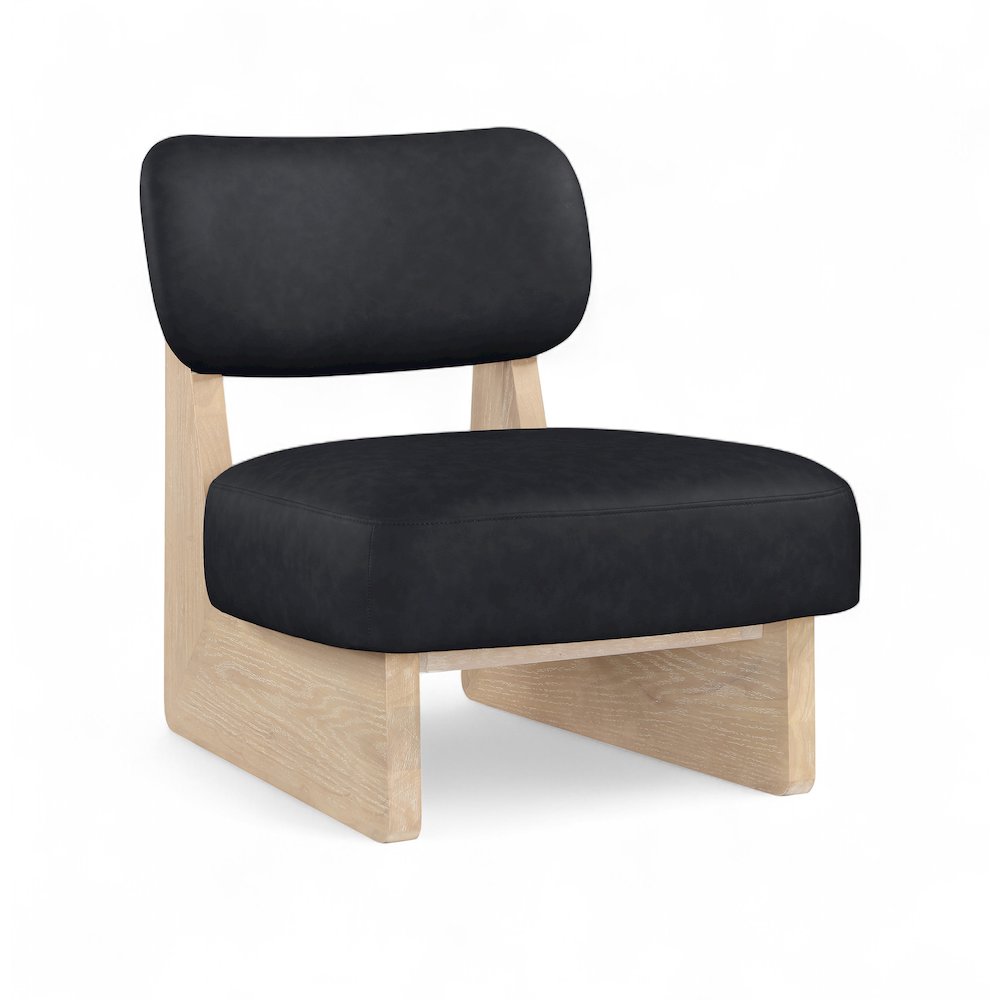 Vetra Black Vegan Leather Upholstered Accent Chair