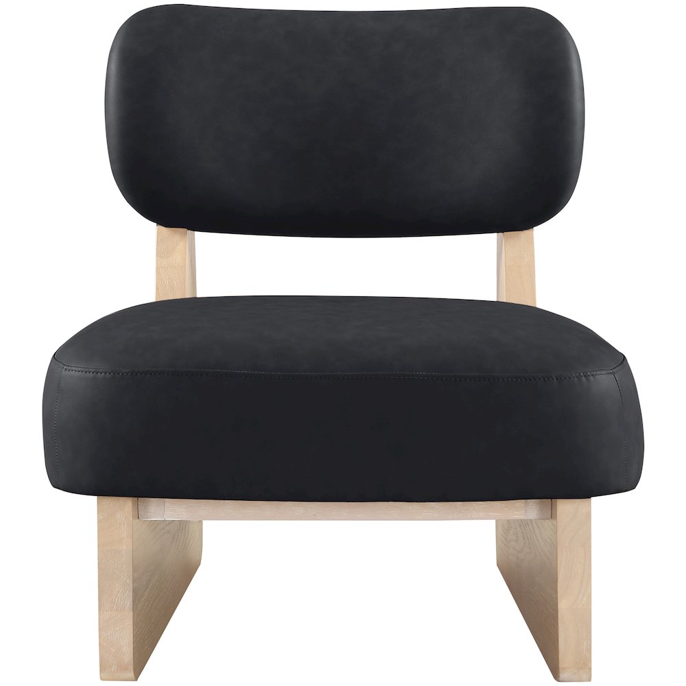 Vetra Black Vegan Leather Upholstered Accent Chair