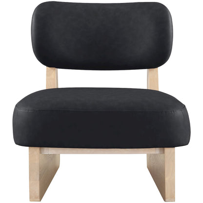 Vetra Black Vegan Leather Upholstered Accent Chair