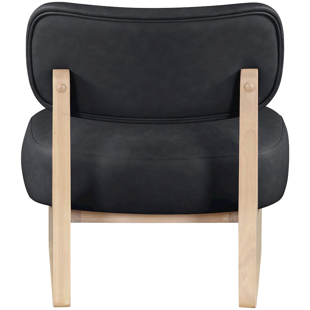 Vetra Black Vegan Leather Upholstered Accent Chair