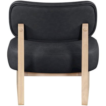 Vetra Black Vegan Leather Upholstered Accent Chair
