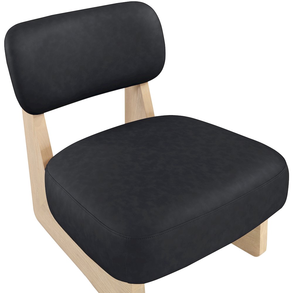 Vetra Black Vegan Leather Upholstered Accent Chair