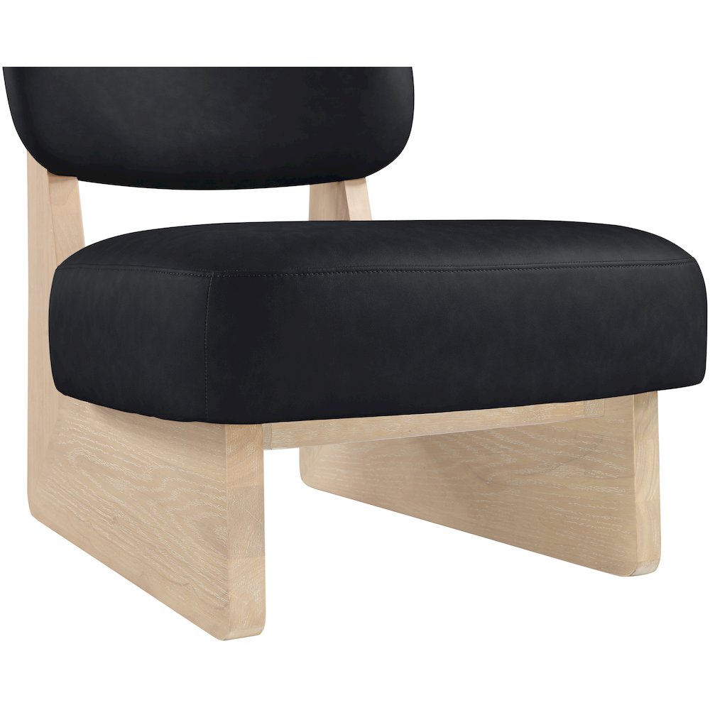 Vetra Black Vegan Leather Upholstered Accent Chair