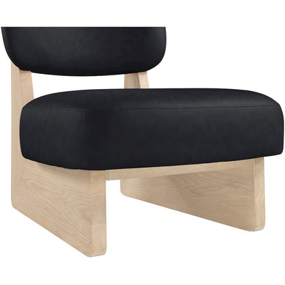 Vetra Black Vegan Leather Upholstered Accent Chair