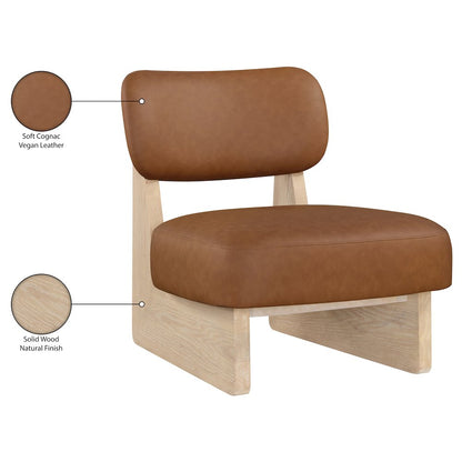 Vetra Cognac Vegan Leather Upholstered Accent Chair