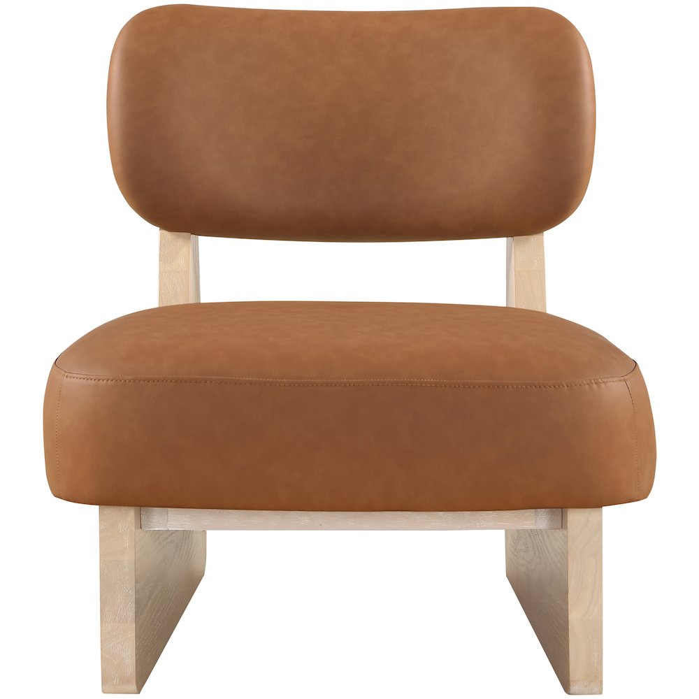 Vetra Cognac Vegan Leather Upholstered Accent Chair